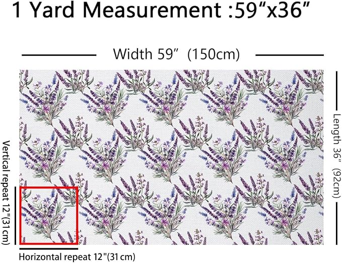Purple Lavender Fabric by The Yard, Rustic Country Decor Soft Flannel Polyester - Image 2