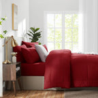 CozyLux Queen Comforter Set Dark Red, 7 Pieces Bed in a Bag, All Season Bedding - Image 9