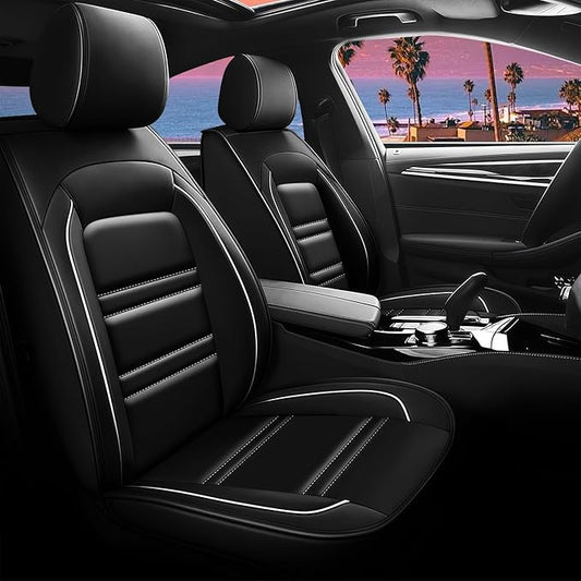 Seat Cover for Chevy Blazer 2019-2025 | Car Seat Covers Front Seats, Waterproof Seat Protectors, Automotive Front Seat Covers (Front Seat, Black&White Line)