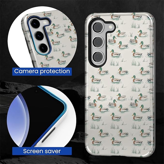 for Samsung Galaxy S23 Plus Case, Cute Duck Pattern Glossy 2 in 1 Shockproof - Image 6