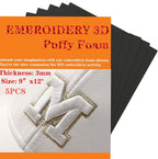 JIYUANCH 5PCS Embroidery Puffy Foam 9″x12″ Large Size 3MM Creating 3D by Unknown