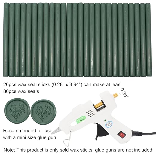 Olive Green Wax Seal Sticks 26pcs, Andotopee Glue Gun Wax Seal Sticks - Image 4