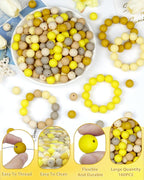 FIVEIZERO 160PCS 15mm Round Silicone Beads, Wear-resistant, Easy-clean - Image 3