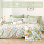 LEMIROE Floral Cotton Comforter King Size 3Pcs - Image 2