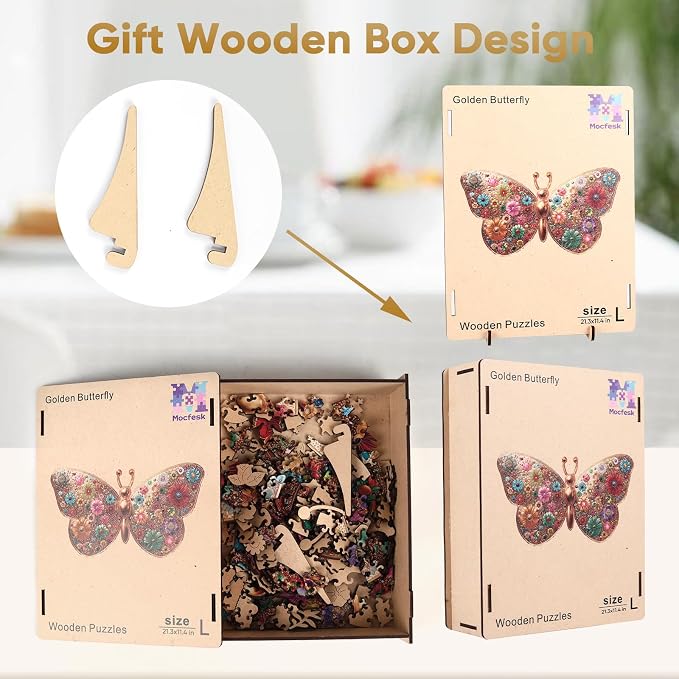 Mocfesk Wooden Puzzles for Adults, 496 Pieces | Unique Shaped Jigsaw Puzzles - Image 7