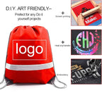 BeeGreen 20 Pieces Red Drawstring Backpacks Bags Bulk, String Bags Reflective - Image 2