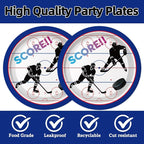 40Pcs Hockey Birthday Decorations Ice Sports Birthday Paper Plates and Napkins - Image 3