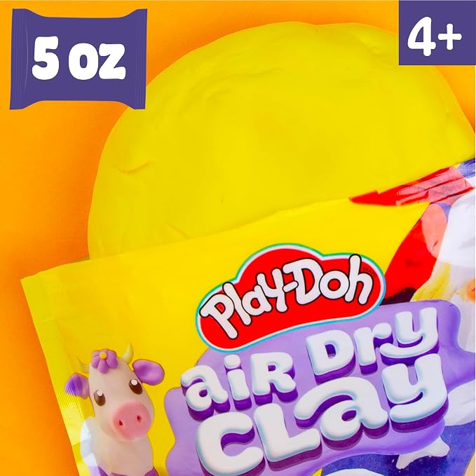 Play-Doh Air Dry Clay, 5 oz. Yellow Clay Bag, Art Supplies, Craft Supplies - Image 3