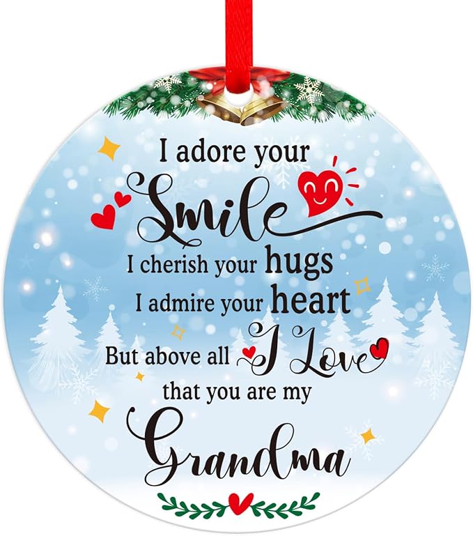 WaaHome Grandma Christmas Ornaments Gifts from Granddaughter Grandchildren by WaaHome