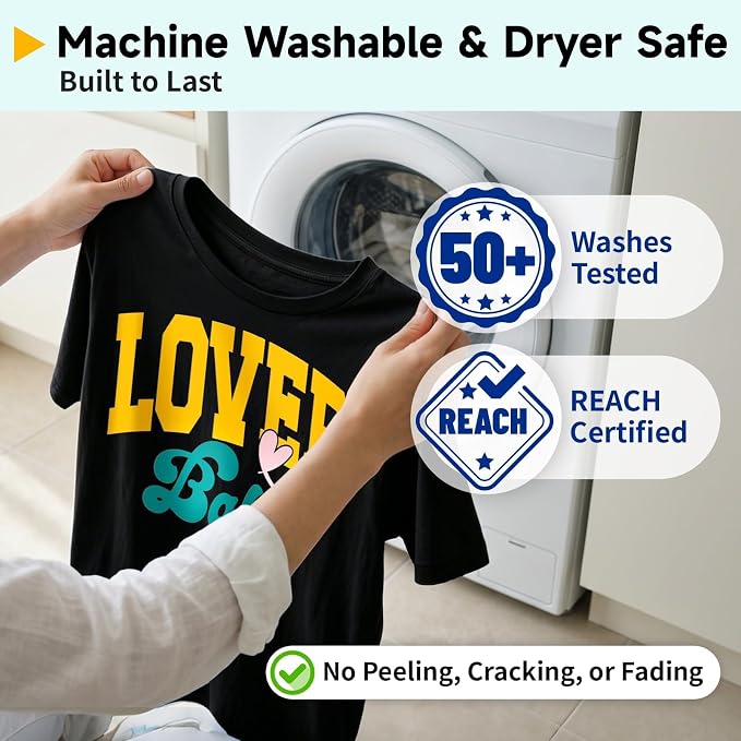 TECKWRAP Heat Transfer Vinyl for T-Shirts, 50+ Washes, REACH Certified & Dryer - Image 3