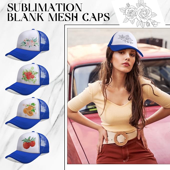 Vabean 24 Pack Sublimation Blank Cap Trucker Mesh Cap Unisex Plain Blank - Image 6