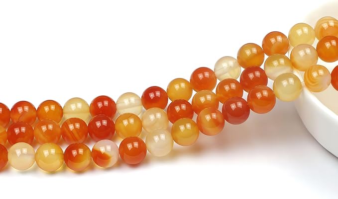 MJDCB 7A Round Natural Red Carnelian Gemstone Beads Stone Loose Beads - Image 3