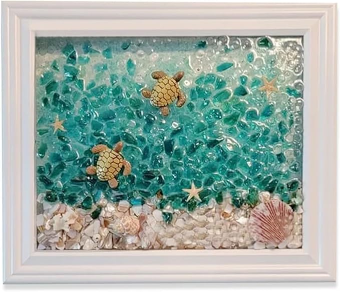 Sea Glass Art Kit, DIY Mosaic Arts and Craft Kits Ocean Painting Kit, DIY Resin by LYJZYXGS