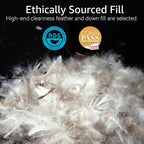 Luxury Feathers Down Pillow Standard Size, Hotel Quality Fluffy Bed Pillow - Image 4