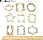 18 pcs 9 Styles Hollow Pyrography Theme Unfinished Blank Wood Cutout Charms - Image 2