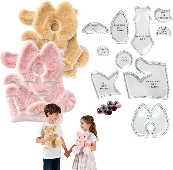 10 Inch Memory Bear Quilting Templates & Sewing Patterns by Unknown