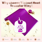 Tintnut Lucid Purple Holographic HTV Vinyl Roll, easy cut & weed, stretch - Image 3