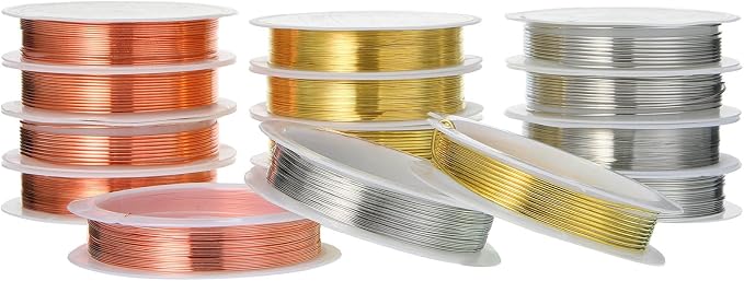 Mixweer 15 Pcs 5 Size Copper Wire 18 20 22 26 32 Gauge Tarnish Resistant by Mixweer