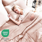 CozyLux Oversized King Comforter Sets Blush Pink, 7 Pieces Bed in a Bag - Image 3