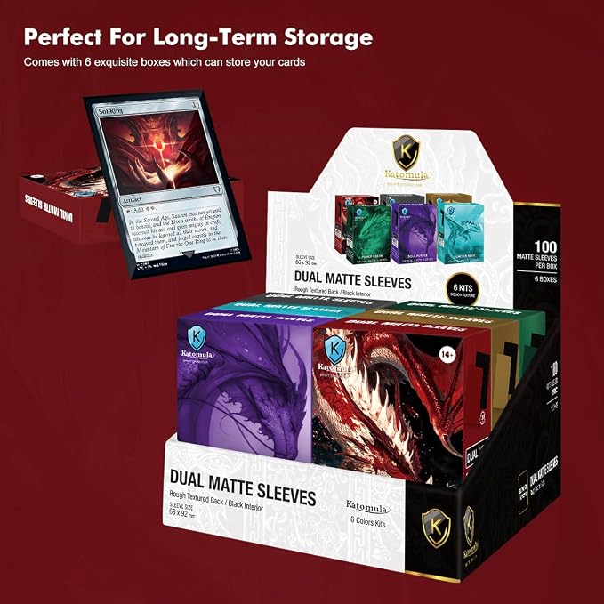 600PCS MTG Card Sleeves, Katomula 6 Colors Dual Matte Card Sleeve - Image 4