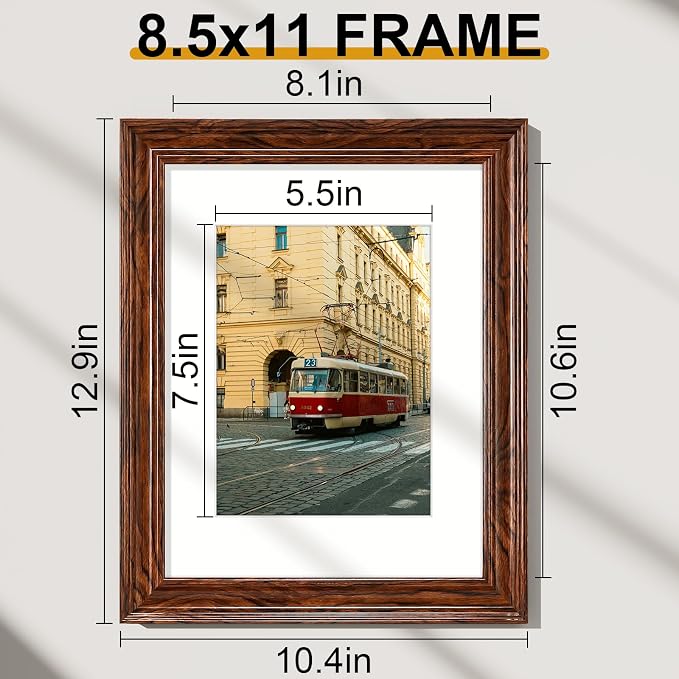 Vittanly 8.5x11 Picture Frames Set of 2, Ornate Vintage Photo Frame - Image 3