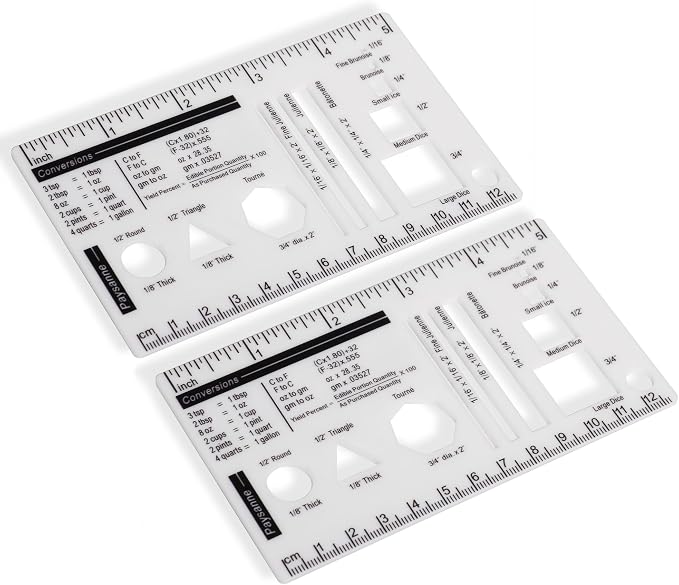 Culinary Ruler Mini Cutting Reference Template Cooking Measurement | Acrylic by UPTTHOW