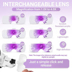YOCTOSUN Magnifying Glass with Light, Magnifying Glasses with 6 Lenses 1.0X–4.0X - Image 2