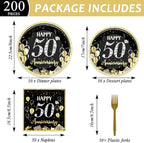 50 Guests 50th Anniversary Plates Napkins Party Supplies Employee Career - Image 2
