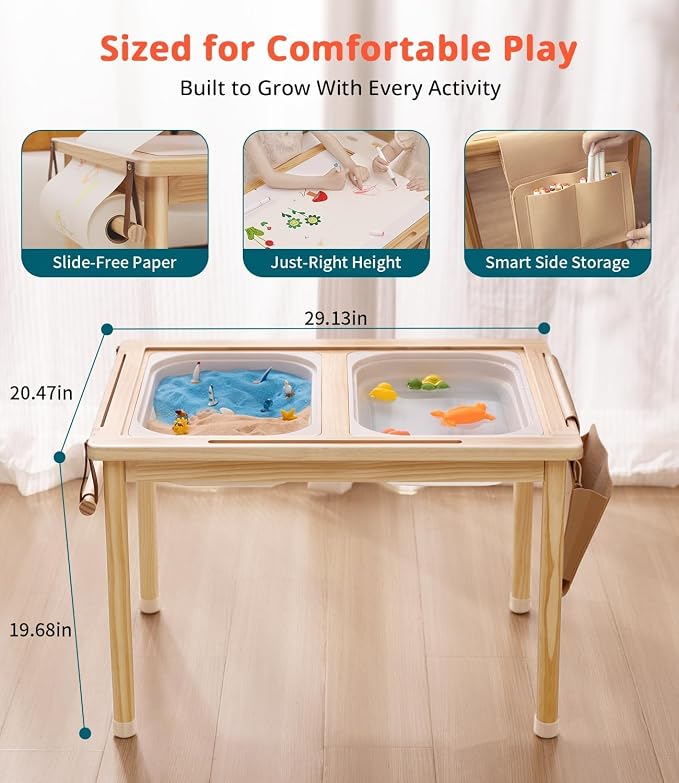 JOIN&JOY Sensory Tables for Toddler, Double-Sided Lids, Indoor/Outdoor Kids - Image 5