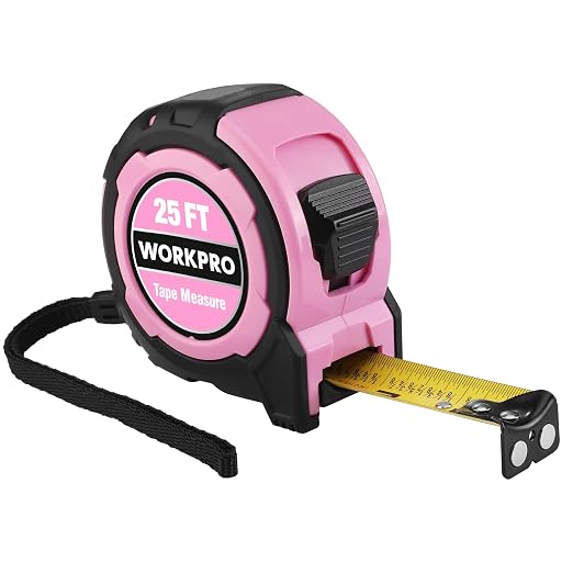 WORKPRO 25FT Pink Tape Measure, 1/8 Fractions Easy Read Measuring Tape | by WORKPRO