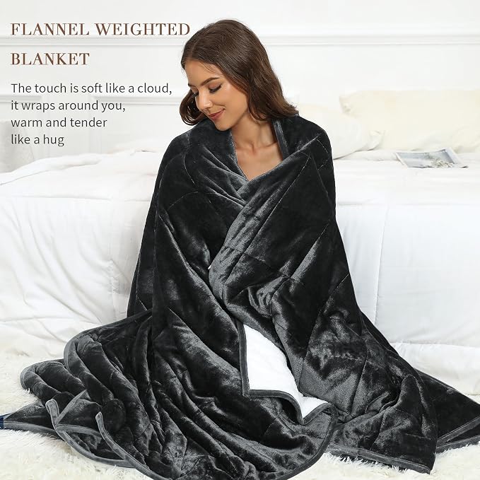 Alomidds Sherpa Fleece Weighted Blanket, Twin 15lbs Adult Weighted Blankets - Image 4