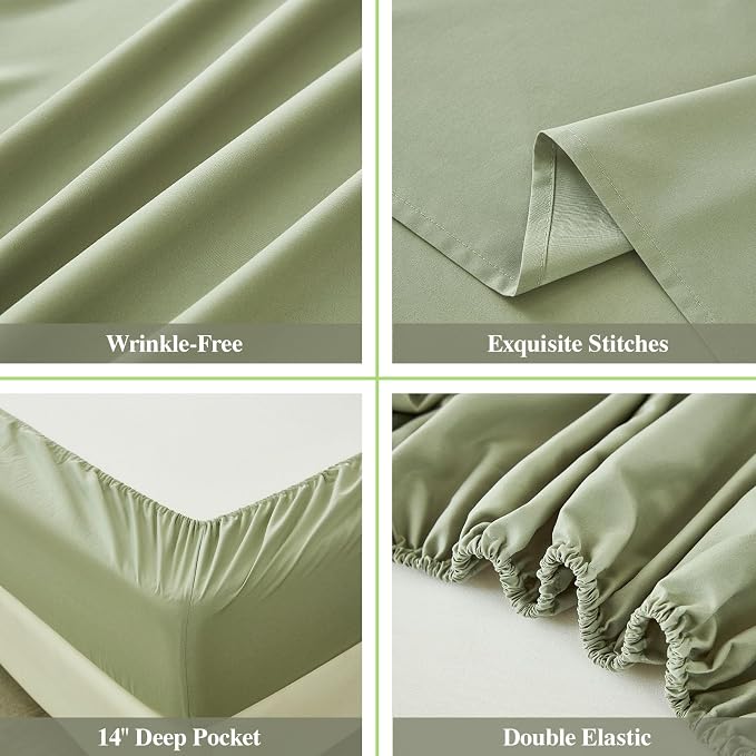 ILAVANDE Queen Sheets Set 6 Piece, Hotel Luxury Super Soft 1800 Series - Image 5