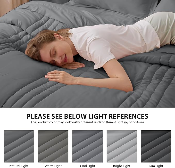 Queen Comforter Set Dark Grey - Image 7