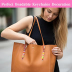 44PCS Beadable Keychain Bars, Colorful Metal Blank Beadable Keychain - Image 6