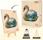 Swan Dream Puzzles Adults Gifts Wooden 90 Pieces 8.5 * 8in - Image 5