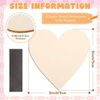 Qunclay 20 Pcs 2 Inch Wooden Heart Magnets - Image 2
