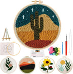 PYHIRRY Punch Needle Kits Adults Beginner Cactus，with Tool, Fabric & Video by PYHIRRY