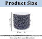 60 Feet Metal Iron Necklace Chains 3mm Bulk Curb Link Chain - Image 2