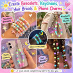 6 Boxes Bracelet Making Kit Pony Beads, 6x9mm Kandi Rave & Hair Beads Set - Image 5