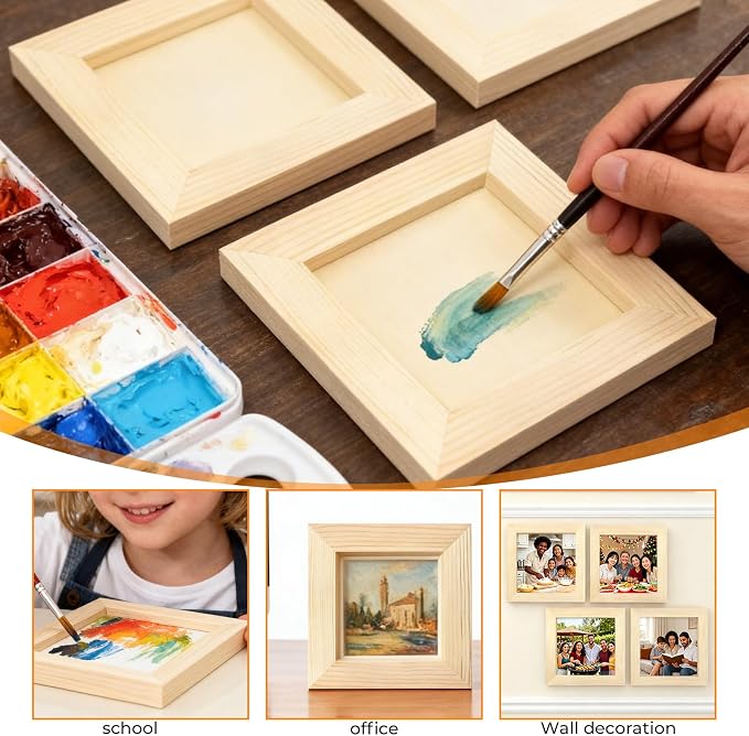 FSWCCK 5 Pack 4 x 4 inch Wood Panel Boards, Unfinished Wood Canvas Panels - Image 7