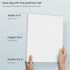 ARTEZA Stretched Canvas 11x14 Inches Pack of 8 – Blank White Canvases - Image 4