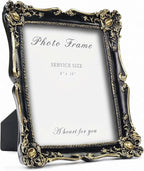 Cuspin 8x10 Picture Frame Black and Gold Frames, Vintage Ornate Resin Photo by Cuspin
