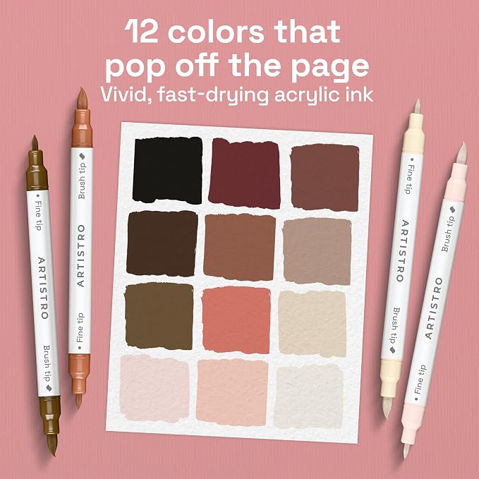 ARTISTRO 12 Skin Tones Acrylic Paint Markers - Image 2
