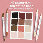 ARTISTRO 12 Skin Tones Acrylic Paint Markers - Image 2