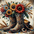Western Diamond Art Kits for Adults, Full Drill Sunflower Diamond Painting Kits by Dugsmgd