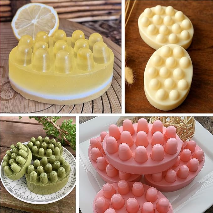2 Pcs Massage Mold, SJ 4 Cavity Silicone Massage Bar Soap Mold, Food Grade - Image 8