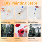 Mandun 3 Pack Paint by Numbers for Adult, Landscape Paint by Numbers Kit for - Image 8