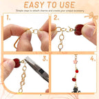 Liliaafar 96 Set Keychain Making Kit Gold Silver Metal Keychain Clips - Image 6