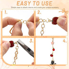 Liliaafar 48 Set Keychain Making Kit Gold Silver Metal Keychain Clips - Image 6