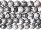 A+ Natural Map Jasper Gemstone Beads Gray Energy Stone Healing Power by NaturalStoneBeads